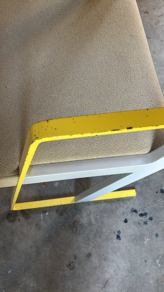 4x Castelijn stoelen, Eetkamerstoelen, Metaal, Textiel, Beige (foto 4 van 5)