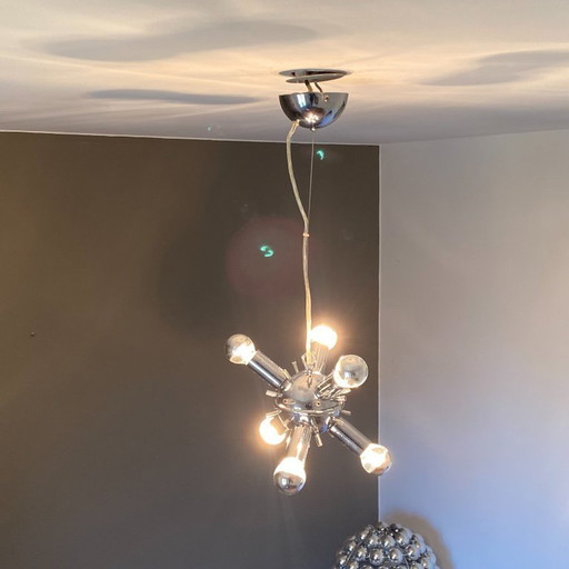 Lampada a sospensione Sputnik. 1980. Era spaziale.