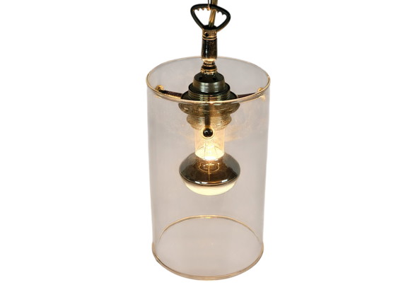 Image 1 of Design hollandais - Pola International Amsterdam - lampe suspendue - verre - métal - années 1990