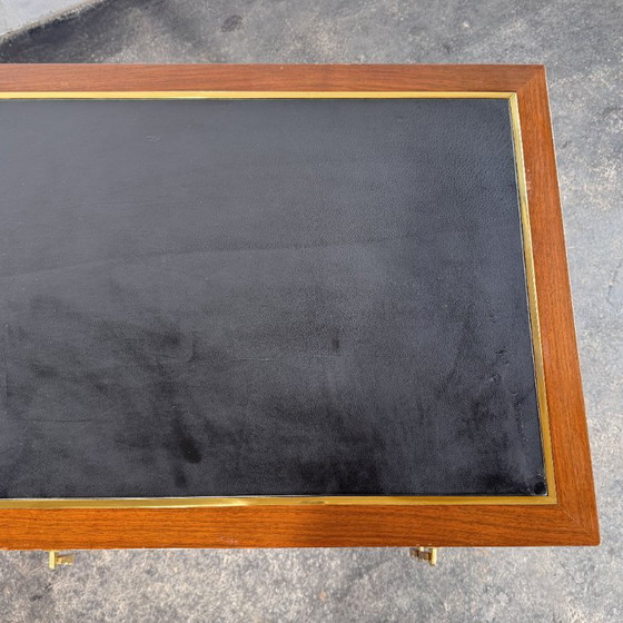 Scrivania in radica di noce con piano in pelle di FEKA, anni '70 – Tavoli da pranzo, Brass (photo 15 of 18)