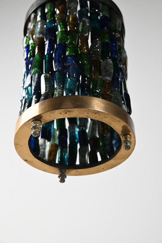 Image 1 of Lampada a sospensione vintage colorata