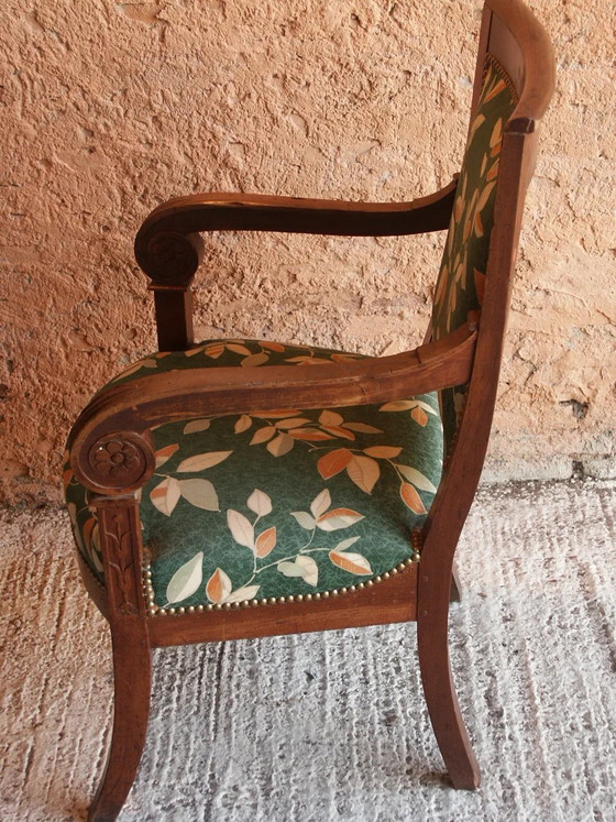 Wooden armchair, fabric, Green (photo 7 of 12)