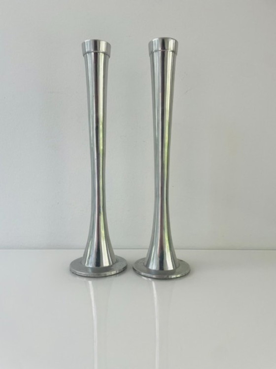 Image 1 of Set minimalistische metalen kandelaren - 27 cm hoog