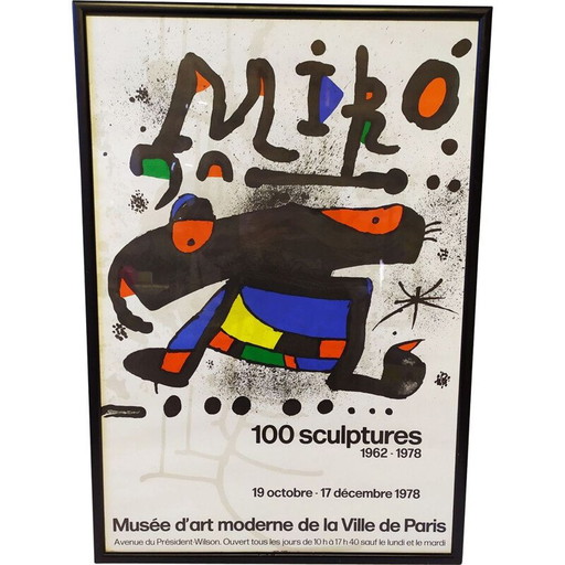 Lithographie vintage de Joan Miro, Paris 1978