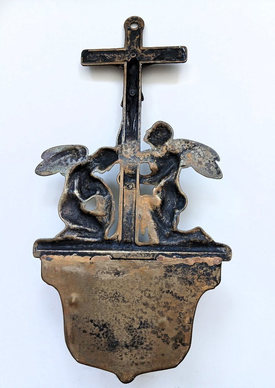 Image 1 of (W013) Pila bautismal antigua de bronce de principios del siglo XX, Francia