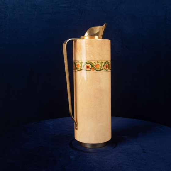 Termos Aldo Tura Mod. 1157D in pergamena di capra con fregio decorativo, 1970 – Carrelli bar, Leather (photo 19 of 21)