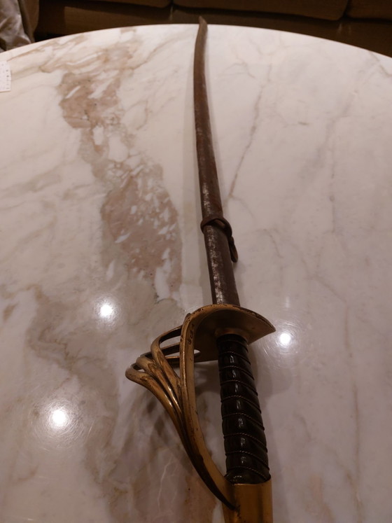 Belgian Army Officer's Sabre, Decorative Objects, Leather, Metal, Brown (photo 3 of 5)