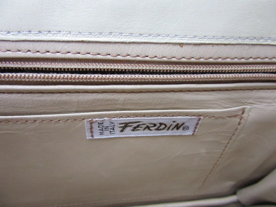 Image 1 of Vintage leren schoudertas/clutch, gemaakt in Italië (gesigneerd Ferdinand)