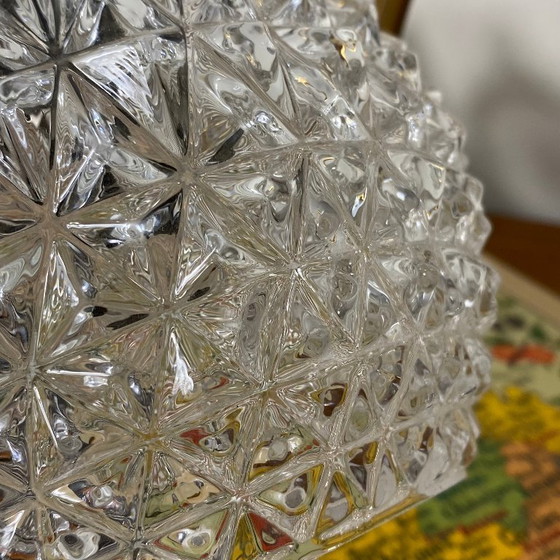 Image 1 of Large pair of brass gooseneck wall lights, clear glass globes, white metal rosettes