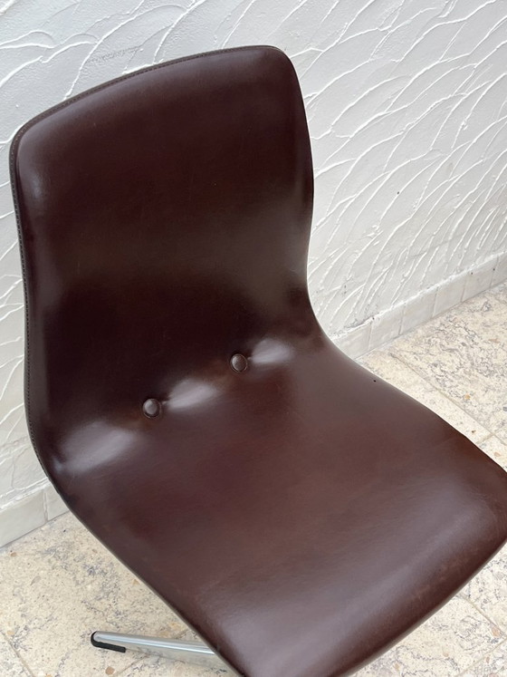 Sedia Girevole Space Age in Skai Marrone Cioccolato – Sedie girevoli, Metallo (photo 4 of 14)