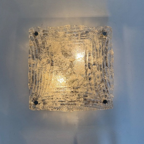 Image 1 of Lampe de plafond/applique Mazzega en verre de Murano soufflé à la main, style années 1970