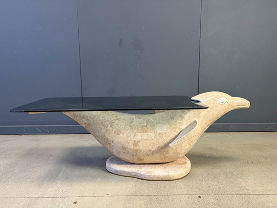 Vintage Dolphin coffee table by Maitland Smith, 1980s – Glass, Stone (photo 3 of 13)