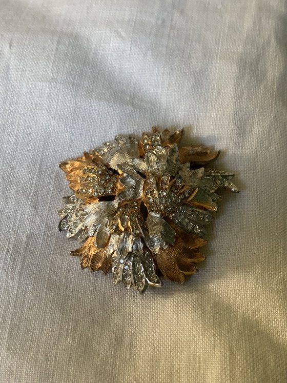 Broche Vintage Pierre Cardin - Style Space Age 3D - Fleur Or Ambré & Rhodium – Cadeaux, Metal, Other (photo 3 of 12)