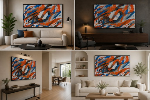 XXL Modern Painting 160x100 – Premium Living Room Wall Art | Contemporary Home Décor (GALTU - MoonGraff-vol.120-XXL)
