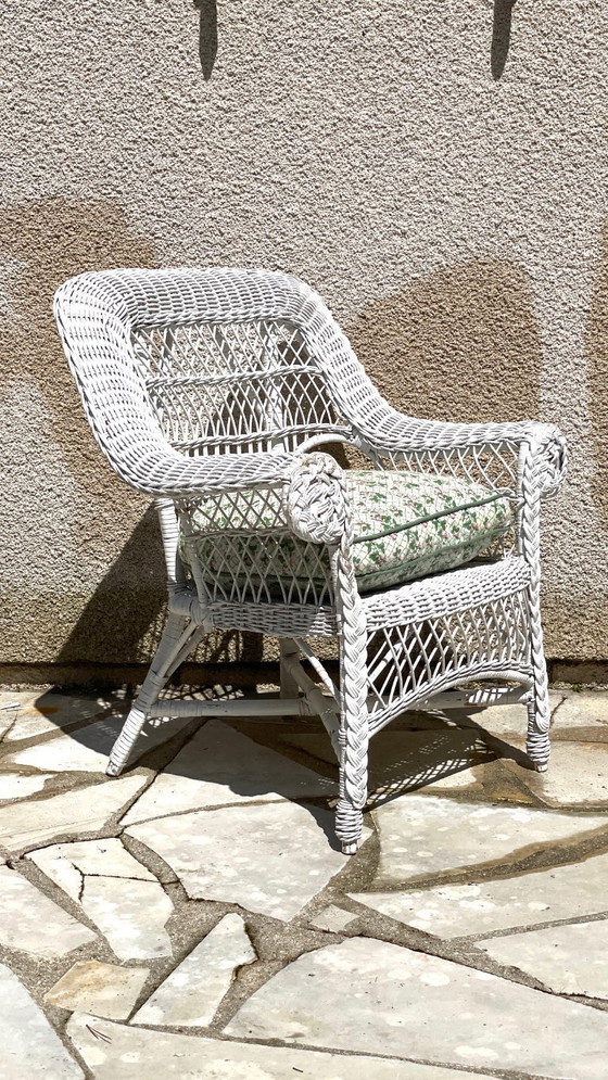 Image 1 of Vintage Rattan Kids Armchair