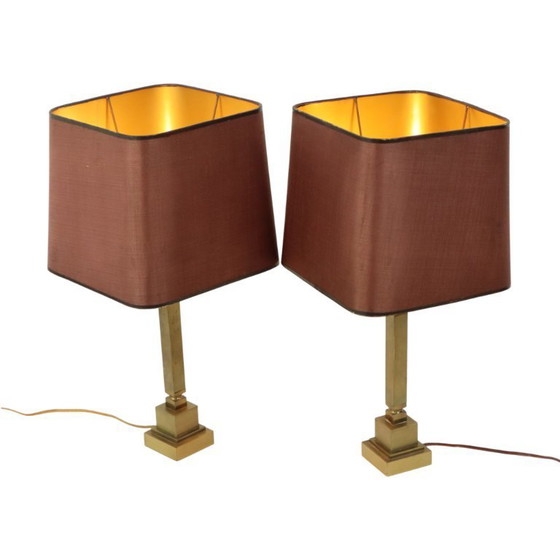 Image 1 of Vintage Brass Table Lamps Boulanger Style