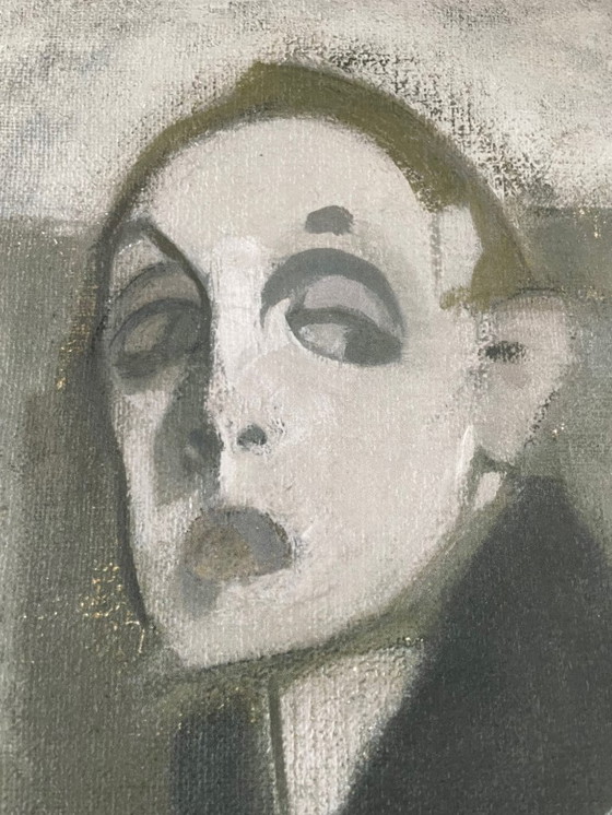 Image 1 of Helene Schjerfbeck, Självporträtt med palett, 1937, copyright Schjerfbeck...2021, Impreso en Suecia