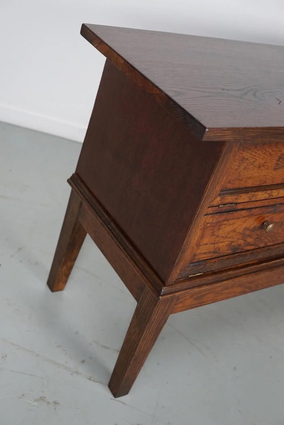 Image 1 of Armoire de pharmacie/classeur ancienne en chêne français, avec portes à charnières, début du XXe siècle