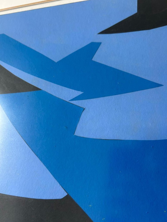 Image 1 of Collage litografía 1991 Dinamarca azul