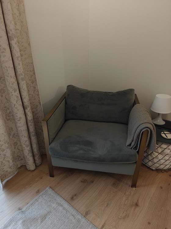 Image 1 of 2 x Force 1 velluto verde fauteuil arredato