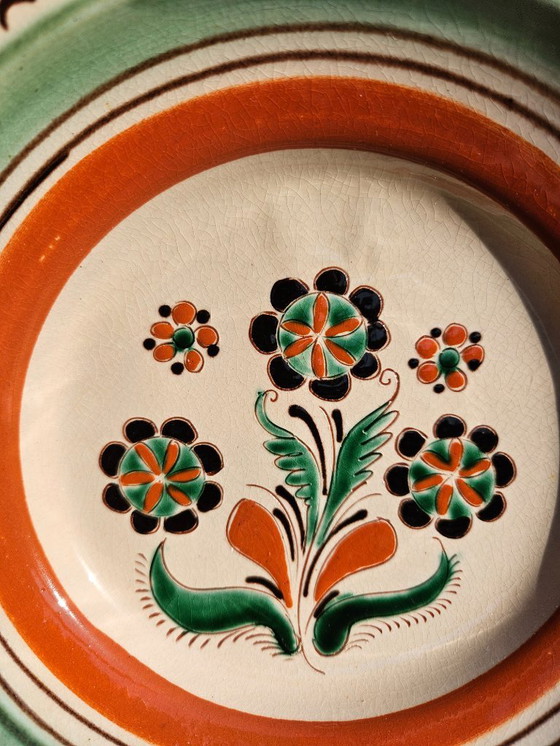 Image 1 of Wall Plate Folk Art Pottery Made by Imre Szűcs (1948-) a Well Known Hungarian Ceramic Artist | Vintage Handmade Hand-Painted
