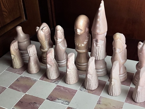 Image 1 of Beautiful hand-carved chess set made of soapstone