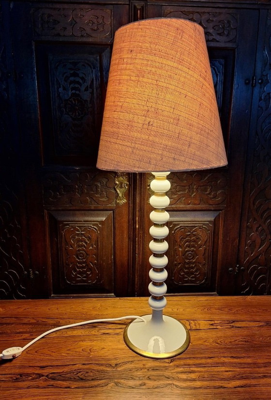 Mid-Century Tall Italian Table Lamp with Stacked Spheres, 1970s – Porcelain (photo 15 of 15)