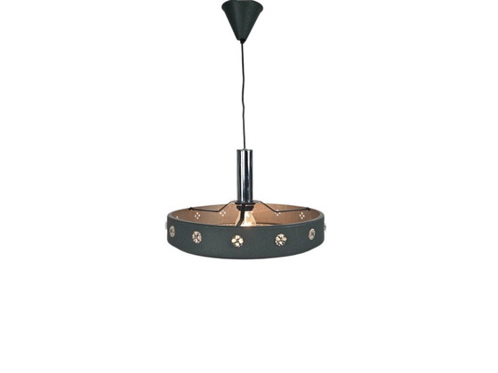 Image 1 of Lampada a sospensione vintage UFO di metà secolo - metallo - vetro - anni '70