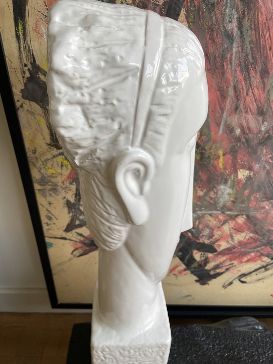 Image 1 of Buste beeld à la Modigliani, Brancusi en Afrikaanse beeldhouwkunst 