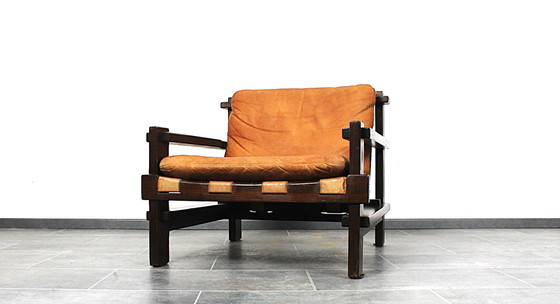 Image 1 of Loungesessel (Brutalist) aus Leder von Carl Straub