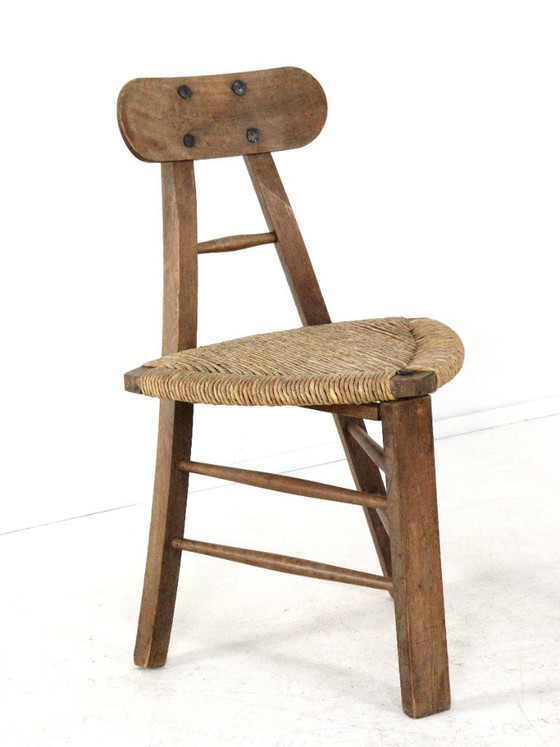 Image 1 of Set of 2 brutalist tripod vintage chairs