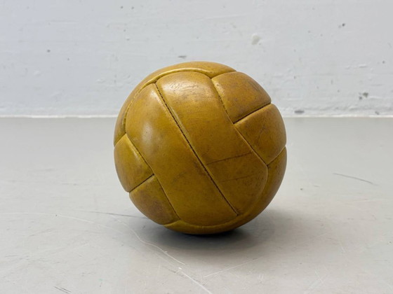 Image 1 of Very rare vintage leather ball, solid ball (medicine ball), 1.500 kg, 1960s