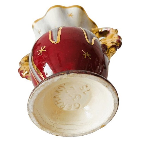 Image 1 of Vaso Jasba di metà secolo fucsia con oro barocco anni '50