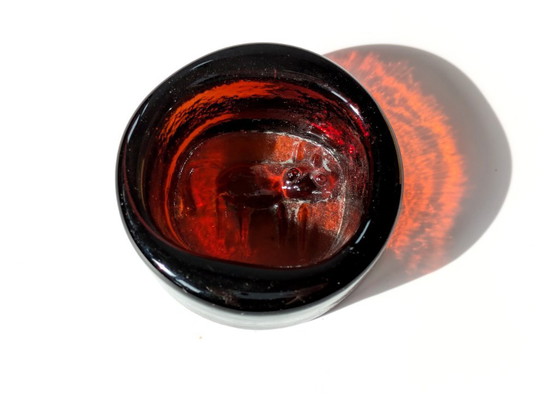 Image 1 of Erik Hoglund Kosta Plato de Cristal | Decoración Gato Ámbar | Midcentury Escandinavo