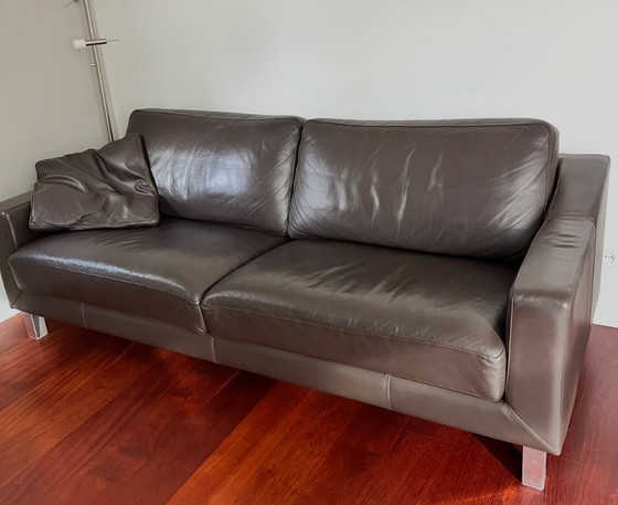 Leolux Antonia 2.5-seater sofa, brown leather, 3-5 seaters, Metal, Modern (photo 6 of 6)