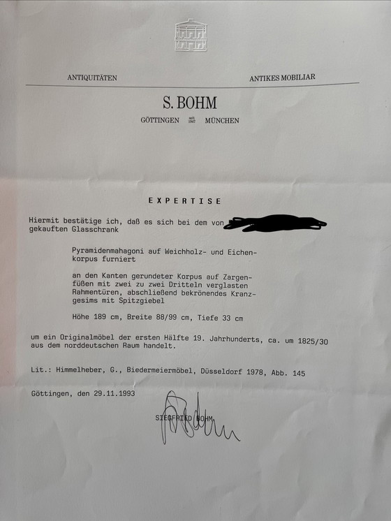 Image 1 of Vetrina Biedermeier circa 1825/30, mogano piramidale