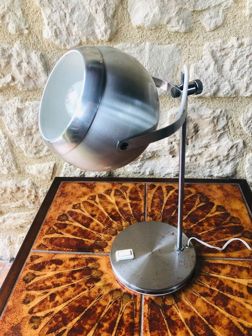 Lampe de table vintage style milieu du siècle, à globe oculaire réglable, années 1970