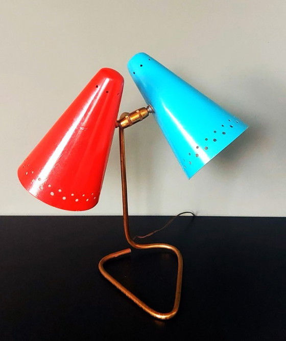 Image 1 of Lampe de table vintage rare, design STILNOVO | Années 1950
