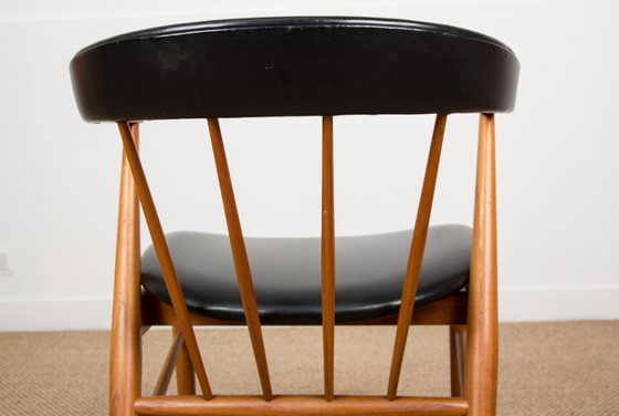 Image 1 of Poltrona danese in teak e skai disegnata da Helge Sibast per Sibast nel 1955.