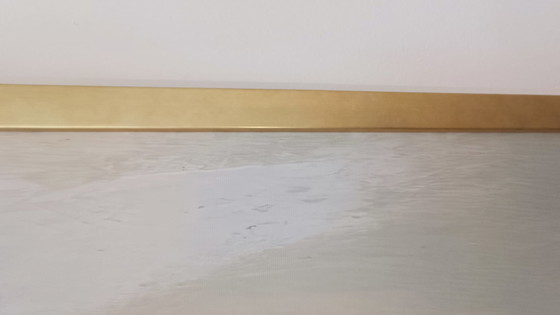 Image 1 of Abstract Lake with Gold Frame 75 x 150 cm