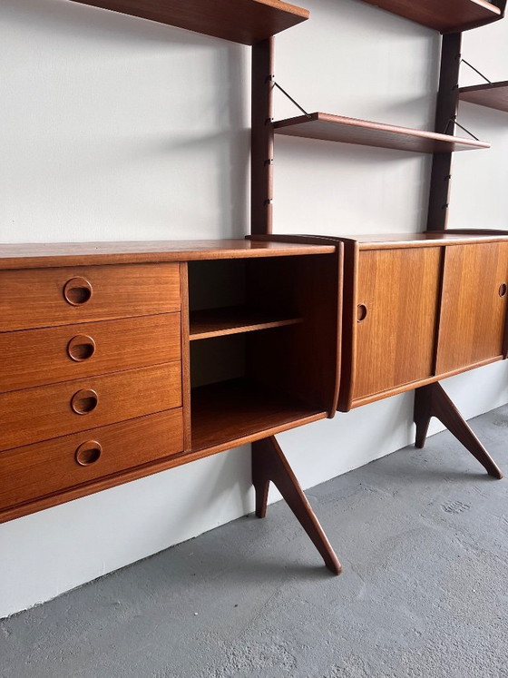 Image 1 of Mobile componibile a parete scandinavo di John Texmon | Norvegia, anni '60 | Teak di metà secolo