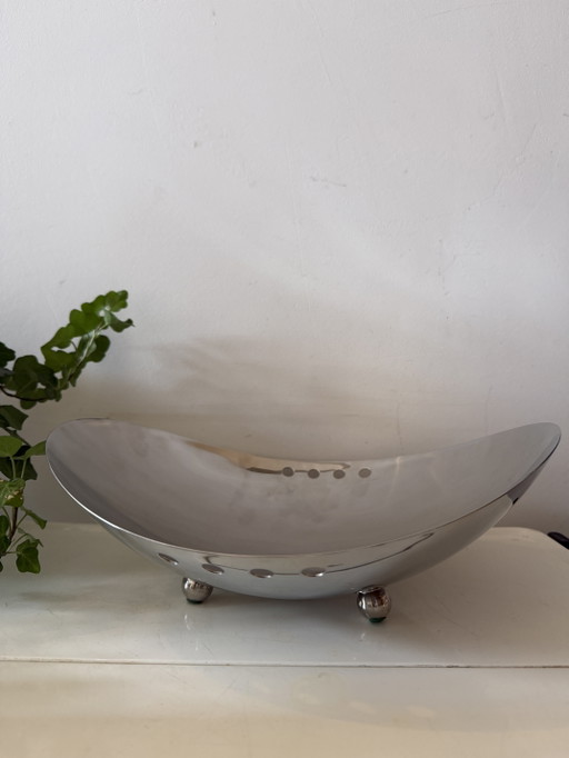Ciotola da frutta cromata dell'era spaziale – decoratieve objecten, Chrome