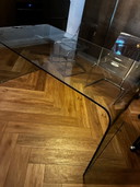 Tavolo da pranzo in vetro anni '90