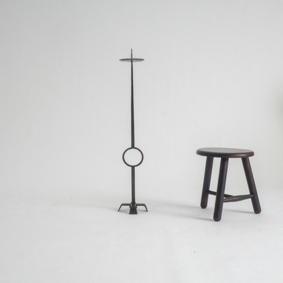 Image 1 of Wrought Iron Standing Candle Stick Holder