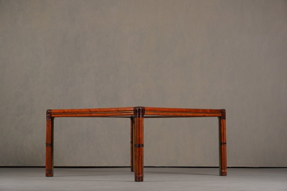Image 1 of Vintage Italian Squre Dining Table In Burl Elm, by Alberto Smania for Studio Smania Interni, Italy 1960’s