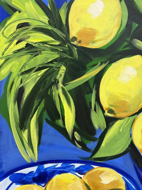 Image 1 of Pintura acrílica del artista E. García "Té de limón" 100x70