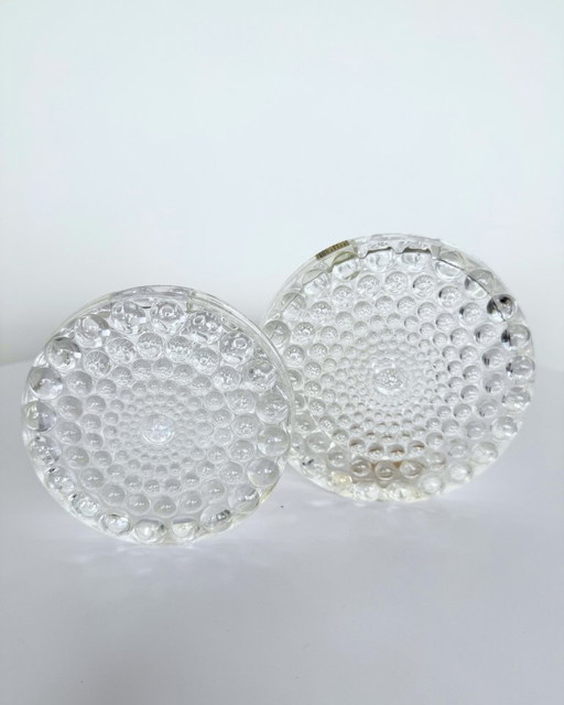 A set of two bubble crystal vases from Beyer Kristall (1970s)