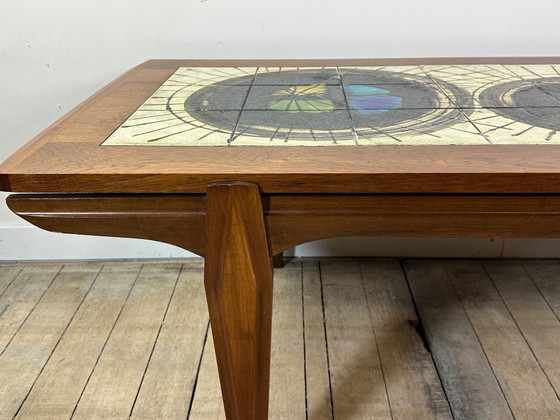 Image 1 of Tavolino da caffè in teak e terracotta lavica di J. Belarti, 1960