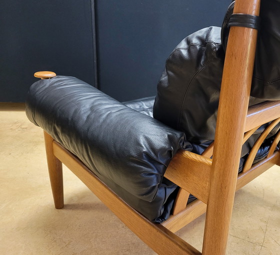 Image 1 of Vintage Black Leather Armchair By Eric Merthen For Ire Möbler