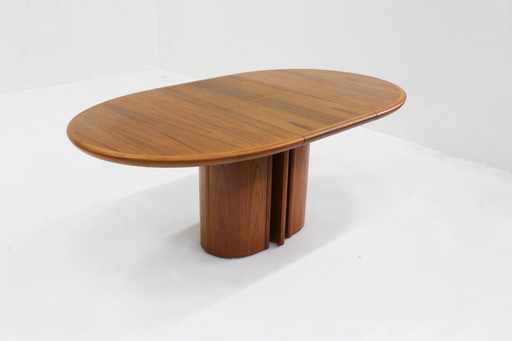 Vintage Skovby Danish extendable oval dining table